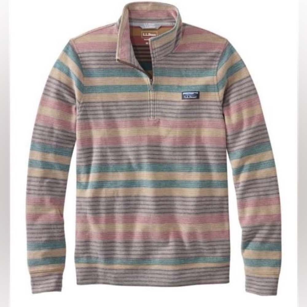 LLBean Men’s Comfort Stretch Pique Quarter Zip Pullover